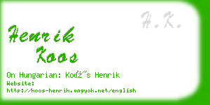 henrik koos business card